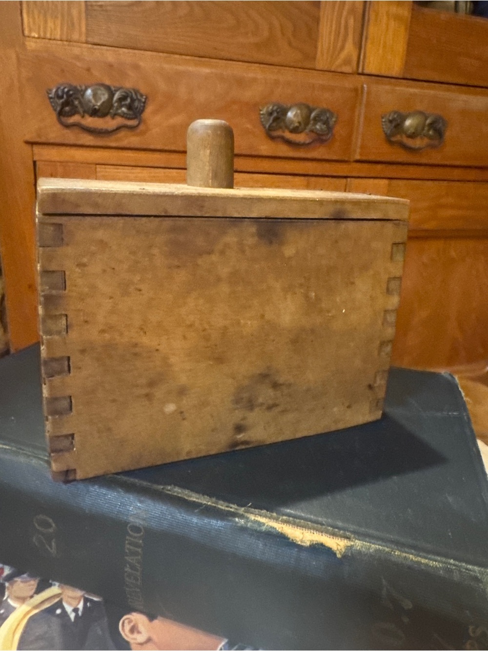 Vintage Wooden Butter Press / Mold - Natural Wood
